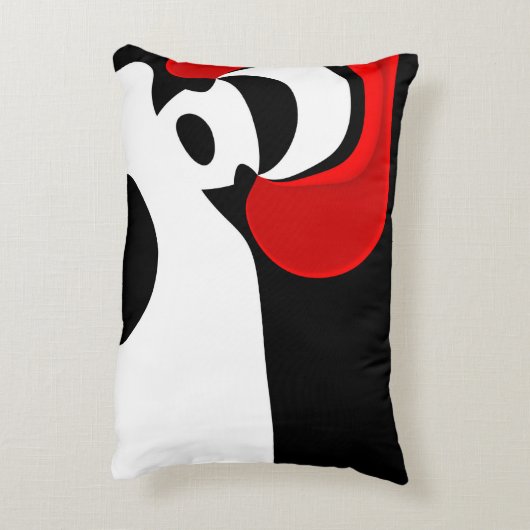 Aan Mr. Redd: Abstract zwart, wit & rood Accent Kussen (Achterkant (Verticaal))