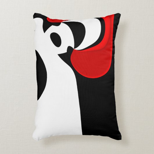 Aan Mr. Redd: Abstract zwart, wit & rood Accent Kussen (Voorkant(Verticaal))