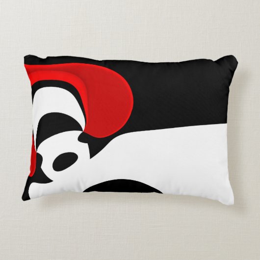 Aan Mr. Redd: Abstract zwart, wit & rood Accent Kussen (Achterkant)