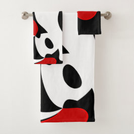 Aan Mr. Redd: Abstract zwart, wit & rood Bad Handdoek