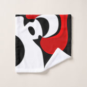 Aan Mr. Redd: Abstract zwart, wit & rood Bad Handdoek (Wasdoekje)