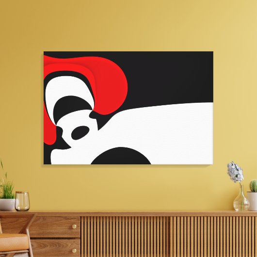 Aan Mr. Redd: Abstract zwart, wit & rood Canvas Afdruk (Insitu (Woonkamer))
