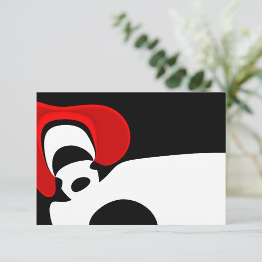 Aan Mr. Redd: Abstract zwart, wit & rood Kaart (Staand voorkant)