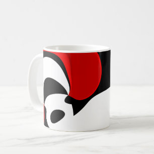 Aan Mr. Redd: Abstract zwart, wit & rood Koffiemok