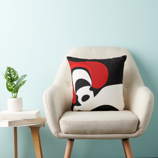 Aan Mr. Redd: Abstract zwart, wit & rood Kussen (Stoel)