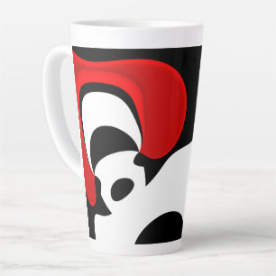 Aan Mr. Redd: Abstract zwart, wit & rood Latte Mok