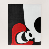 Aan Mr. Redd: Abstract zwart, wit & rood Legpuzzel (Verticaal)