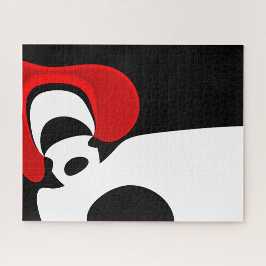 Aan Mr. Redd: Abstract zwart, wit & rood Legpuzzel (Horizontaal)