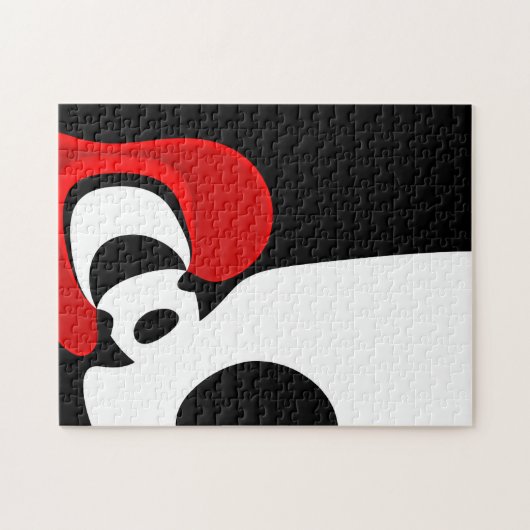 Aan Mr. Redd: Abstract zwart, wit & rood Legpuzzel (Horizontaal)
