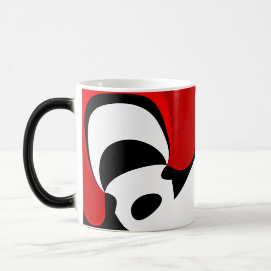 Aan Mr. Redd: Abstract zwart, wit & rood Magische Mok (Links)