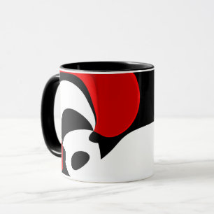 Aan Mr. Redd: Abstract zwart, wit & rood Mok