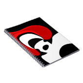 Aan Mr. Redd: Abstract zwart, wit & rood Notitieboek (Rechterzijde)