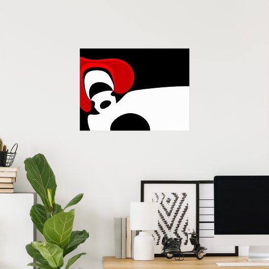 Aan Mr. Redd: Abstract zwart, wit & rood Poster (Thuiskantoor)