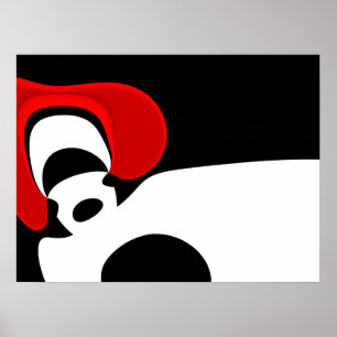 Aan Mr. Redd: Abstract zwart, wit & rood Poster