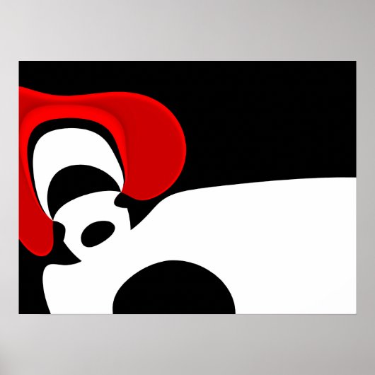Aan Mr. Redd: Abstract zwart, wit & rood Poster (Voorkant)