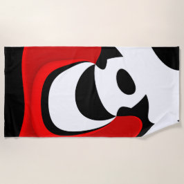 Aan Mr. Redd: Abstract zwart, wit & rood Strandlaken