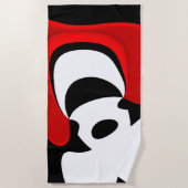 Aan Mr. Redd: Abstract zwart, wit & rood Strandlaken (Voorkant)