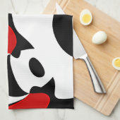 Aan Mr. Redd: Abstract zwart, wit & rood Theedoek (Quarter Fold)