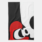 Aan Mr. Redd: Abstract zwart, wit & rood Theedoek (Verticaal)