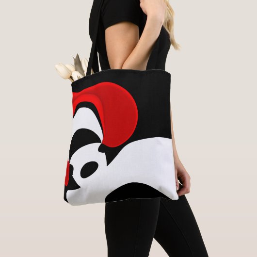 Aan Mr. Redd: Abstract zwart, wit & rood Tote Bag (Dichtbij)