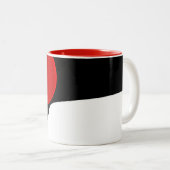 Aan Mr. Redd: Abstract zwart, wit & rood Tweekleurige Koffiemok (Voorkant rechts)