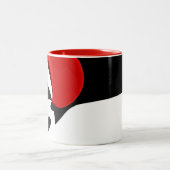 Aan Mr. Redd: Abstract zwart, wit & rood Tweekleurige Koffiemok (Center)