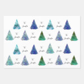 Aan: Naam Cursieve kleurrijke kerstbomen Inpakpapier Vel (Voorkant)