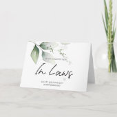 Aan nieuwe ouders in de wet bruiloft dank u van br kaart (Voorkant)