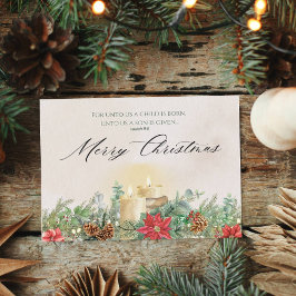 Aan ons is een kind geboren Vouwbare Kerstkaart Notitiekaartje