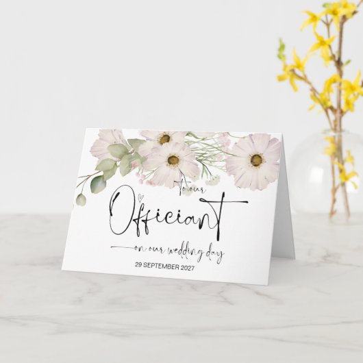 Aan onze ambtenaar op huwelijksdag Dank u priester Kaart (Gele Bloem)