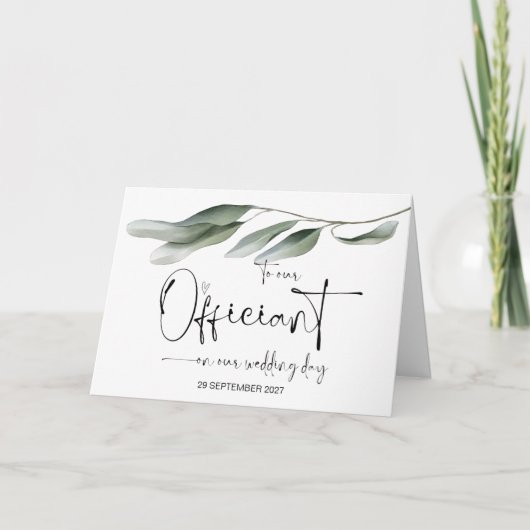 Aan onze ambtenaar op huwelijksdag Dank u priester Kaart (Voorkant)