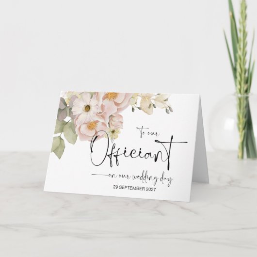 Aan onze ambtenaar op huwelijksdag Dank u priester Kaart (Voorkant)
