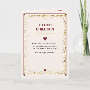 Aan onze kinderen sentimentele wenskaart van mama feestdagen kaart