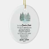 Aan onze kleinzoon Kerstmis, kleinzoon Keepsake Keramisch Ornament (Rechts)