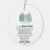 Aan onze kleinzoon Kerstmis, kleinzoon Keepsake Keramisch Ornament (Links)