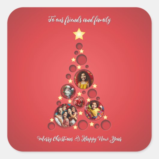 Aan onze vrienden en familie vierkante sticker (Voorkant)