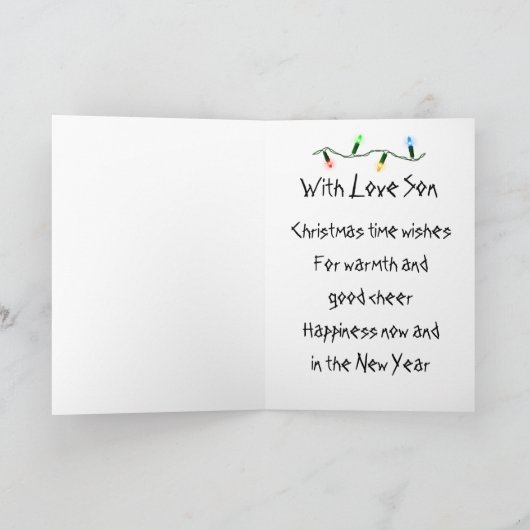 Aan Onze Zoon Feestdagen Kaart (Binnen)