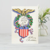 Aan onze zoon in dienst Kerstmis Feestdagenkaart (Staand voorkant)