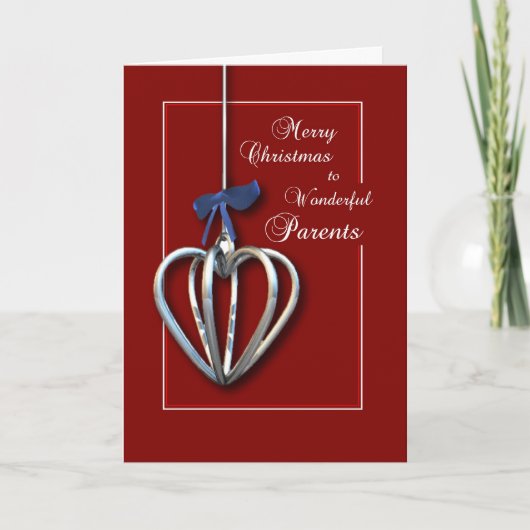Aan Ouders, Rode Kerstkaart Feestdagen Kaart (Voorkant)