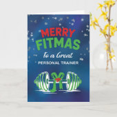 Aan Personal Trainer Barbell Funny Merry Fitness Kaart (Gele Bloem)