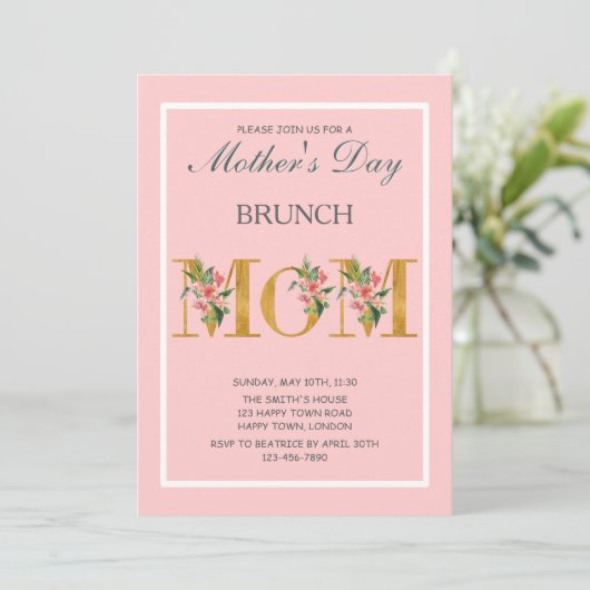 AAN TE PASSEN MOEDERDAG BRUNCH KAART (Staand voorkant)
