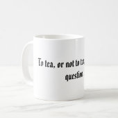 Aan thee of niet aan thee, dat is de vraag koffiemok (Voorkant links)