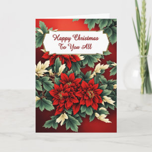 Aan u alle kerstpoinsettias feestdagen kaart