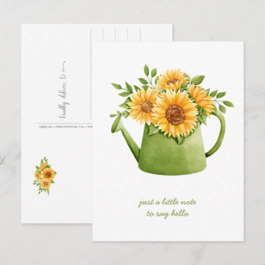 Aan u denkend Zonneschermen in Gietkan Briefkaart (Voorkant / Achterkant)