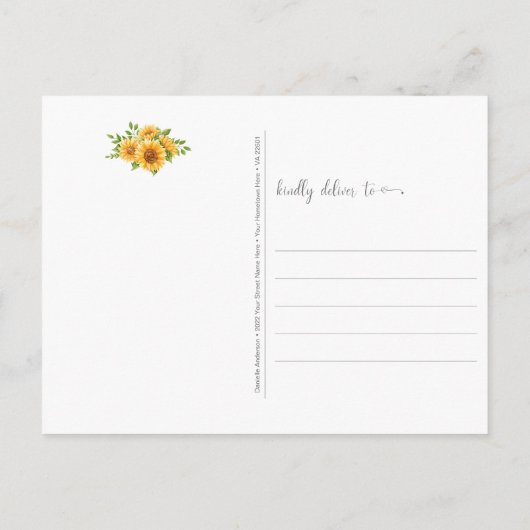 Aan u denkend Zonneschermen in Gietkan Briefkaart (Achterkant)