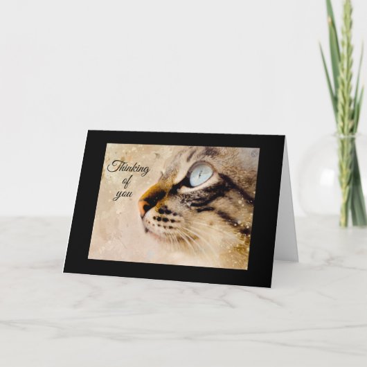 Aan u gedacht van de kat Gevouwen kaart (Voorkant)