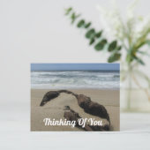 Aan u gedacht Zand Drijfhout Strand Houd u goed Briefkaart (Staand voorkant)