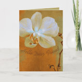 Aan u, mooie orchidee in oranje tinten kaart (Voorkant)