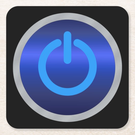 Aan/uit-Button Kartonnen Onderzetters (Voorkant)