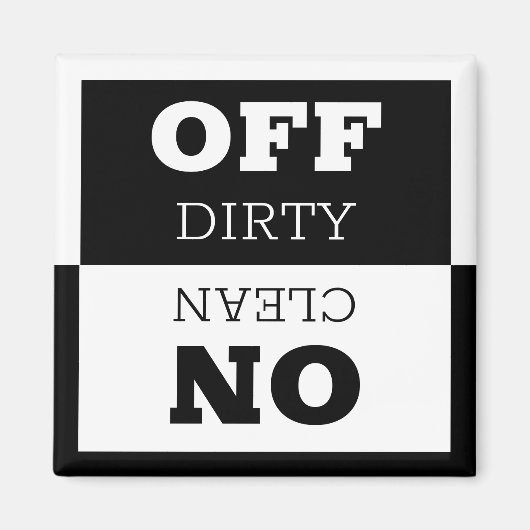 Aan/Uit In-use teken & Clean/Dirk afwasmachine Magneet (Voorkant)